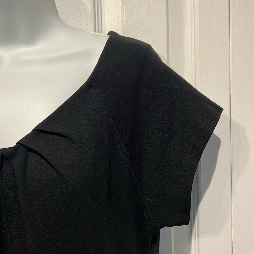 Diane Von Furstenberg Black Cap Sleeve Shift Dress Size 10 - Picture 3 of 9